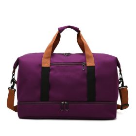 Foldable Waterproof Gym Bag Carry Duffel Bag for Sports and Travel - Purple
