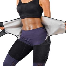 3 in 1 Waist Trimmers for Women Workout Sweat Waist Trainer Body Shaper - Silver - L/XL
