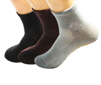 3 Pairs Adult Non-Skid Socks for Yoga Pilates Ballet Mens and Womens Comfy Slipper Socks - Default