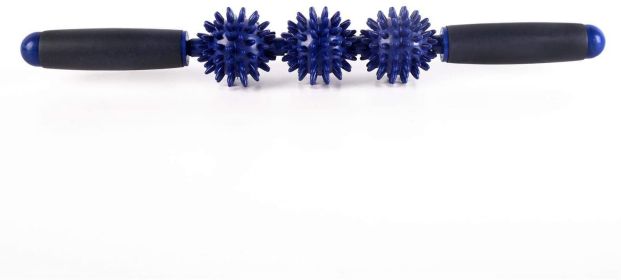 3 Balls Muscle Roller Cellulite Massager Fascia Roller for Cellulite and Sore Muscles Neck Leg Back Body Roller Deep Tissue Massage Stick Tools - blue