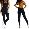 Women  Sports YOGA Workout Gym Fitness Jumpsuit - Orange - XXL