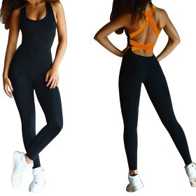 Women  Sports YOGA Workout Gym Fitness Jumpsuit - Orange - XXL