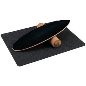 Balance Board Trainer for Core Strength - Black + Burlywood