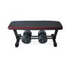 Flat Weight Bench & 50lb Vinyl Dumbbell Set Combo - red