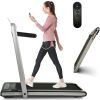 2 in 1 Under Desk Treadmill, 2.5HP Folding Electric Treadmill Walking Jogging Machine for Home Office with Remote Control, Black - as Pic
