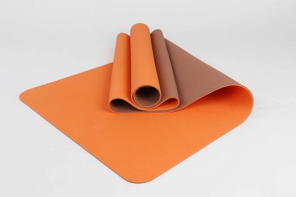 2 Tone TPE Premium Yoga Mat - Orange-Brown