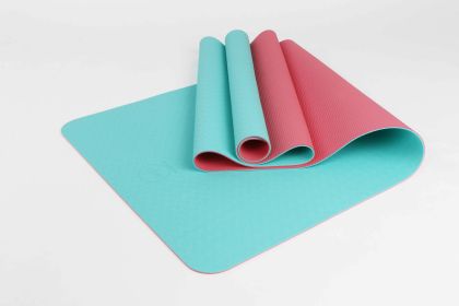 2 Tone TPE Premium Yoga Mat - Blue-Pink
