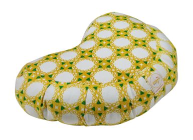 Halfmoon Zafu Yoga Pillow - Yellow Green Tile