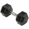 Rubber Encased Hex Dumbbell,25-35lbs,Single - 35lbs