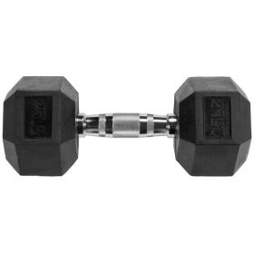 Rubber Encased Hex Dumbbell,25-35lbs,Single - 25lbs