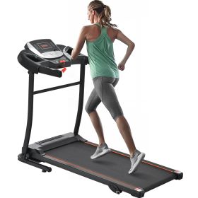 Folding Treadmill Electric Running Machine Walking Jogging Machine with 3 Level Incline 12 Preset Programs for Home Gym - as pic