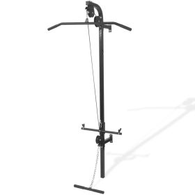 Wall-mounted Home Gym with 2 Pulleys - Black
