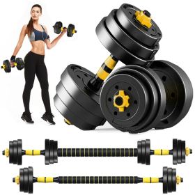 Adjustable Dumbbell Set 44 LBS Barbell Weight Set for Home Gym, 2 in 1 Dumbellsweights Set for Men and Women - 20KG
