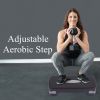 Aerobic exercise training step platform with adjustable height,black and gray - black and gray