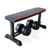 Flat Weight Bench & 50lb Vinyl Dumbbell Set Combo - red