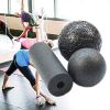 3 in 1 Yoga Massage Set EPP Hollow Yoga Column Foam Roller Blocks Massage Yoga Ball Gym Pilates Exercise Fitness Tool with Bag - black