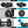 Adjustable Dumbbell Set 44 LBS with Curl Bar, Barbell Weight Set for Home Gym, 3 in 1 Dumbellsweights Set for Men and Women - 20KG