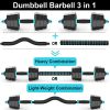 Adjustable Dumbbell Set 44 LBS with Curl Bar, Barbell Weight Set for Home Gym, 3 in 1 Dumbellsweights Set for Men and Women - 20KG