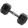 Rubber Encased Hex Dumbbell,25-35lbs,Single - 25lbs