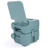 5 Gallon Portable Toilet, Flush Potty, Travel Camping Outdoor XH - green