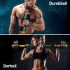 Adjustable Dumbbell Set 44 LBS Barbell Weight Set for Home Gym, 2 in 1 Dumbellsweights Set for Men and Women - 20KG