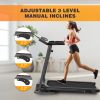 Motorized Electric Treadmill for Home - 3 Level Manual Inclination & Foldable Running Machine with 12 Programs with Phone Holder - as Pic