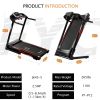 Folding Treadmills for Home 3.5HP Portable Foldable with Incline;  Electric Treadmill for Running Walking Jogging Exercise;  300lbs Capacity - Black