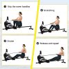 Magnetic Rowing Machine Folding Rower with 14 Level Resistance Adjustable, LCD Monitor and Tablet Holder for Foldable Rower Home Gym Cardio Workout -