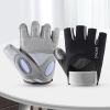 1 Pair Training Gloves Non-slip Fingerless Palm Protector Unisex Sweat-wicking Ridding Gloves for Outdoor Sports - Grey - M