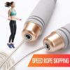 Adjustable TPU Wire Rope with Bearing Weighted Jump Rope for Handle Comfortable Foam Handle Skipping Rope for Workout and Fitness Training - gray