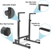 Heavy Duty Steel Dip Stand Station Adjustable Height Strength Training Pull Push Up Bar For Home Gym - KM2425