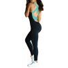 Women  Sports YOGA Workout Gym Fitness Jumpsuit - Blue - XXL