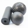 3 in 1 Yoga Massage Set EPP Hollow Yoga Column Foam Roller Blocks Massage Yoga Ball Gym Pilates Exercise Fitness Tool with Bag - black