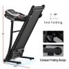 Folding Treadmill Electric Running Machine Walking Jogging Machine with 3 Level Incline 12 Preset Programs for Home Gym - as pic
