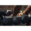 Rubber Encased Hex Dumbbell,25-35lbs,Single - 25lbs
